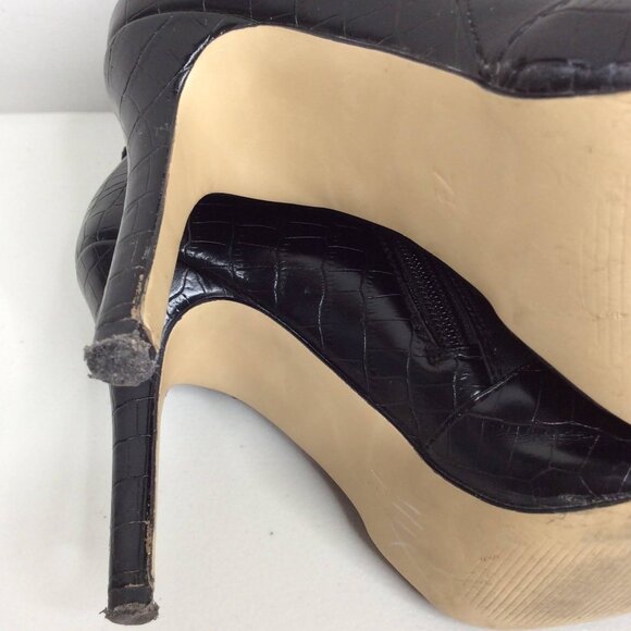 Altuzarra Faux Leather Lace-Up Zip Bootie Stiletto Heels Size 7.5 Black - Picture 8 of 9